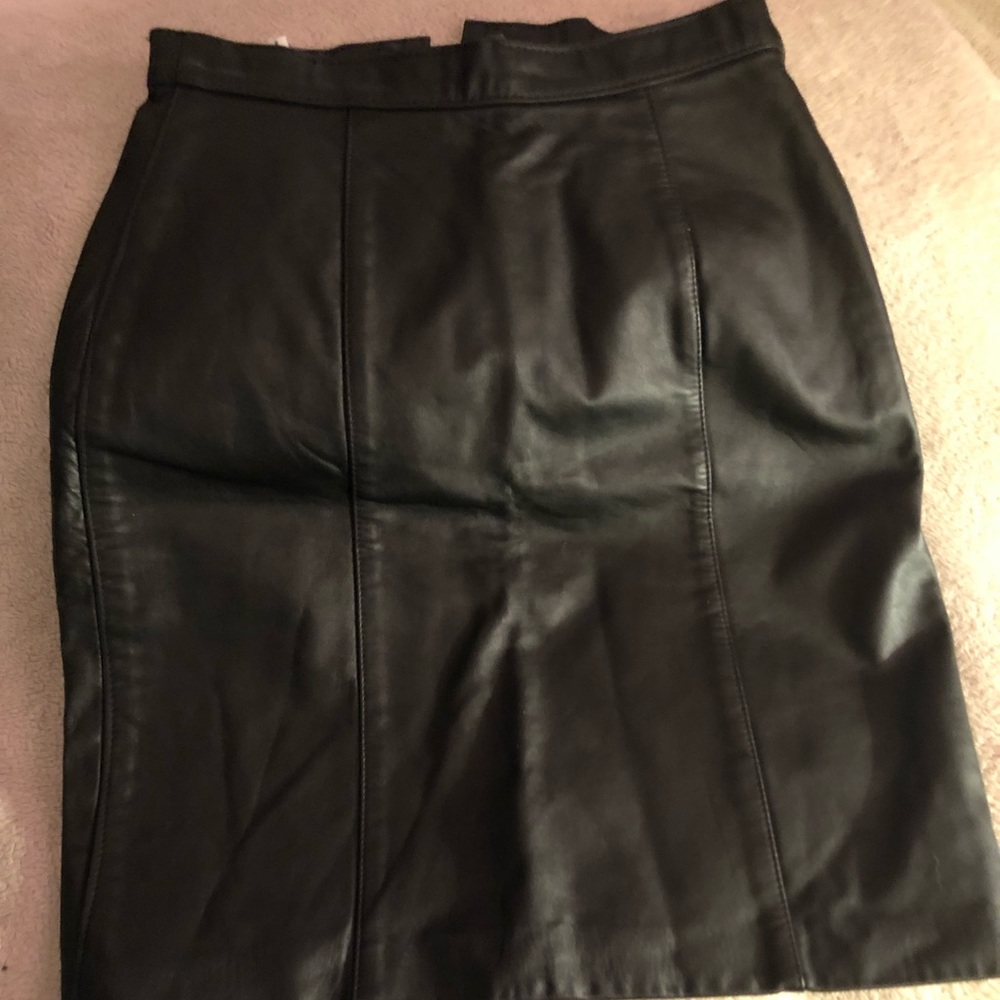 COMINT Black Leather Skirt